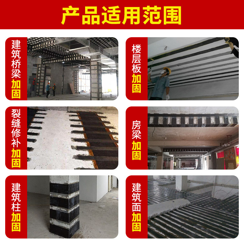 6 Yuan Per Square Meter Processing Price Factory Direct Sales Structural Reinforcement Carbon Fiber Cloth Construction Reinforcement Material Ordinary Cloth