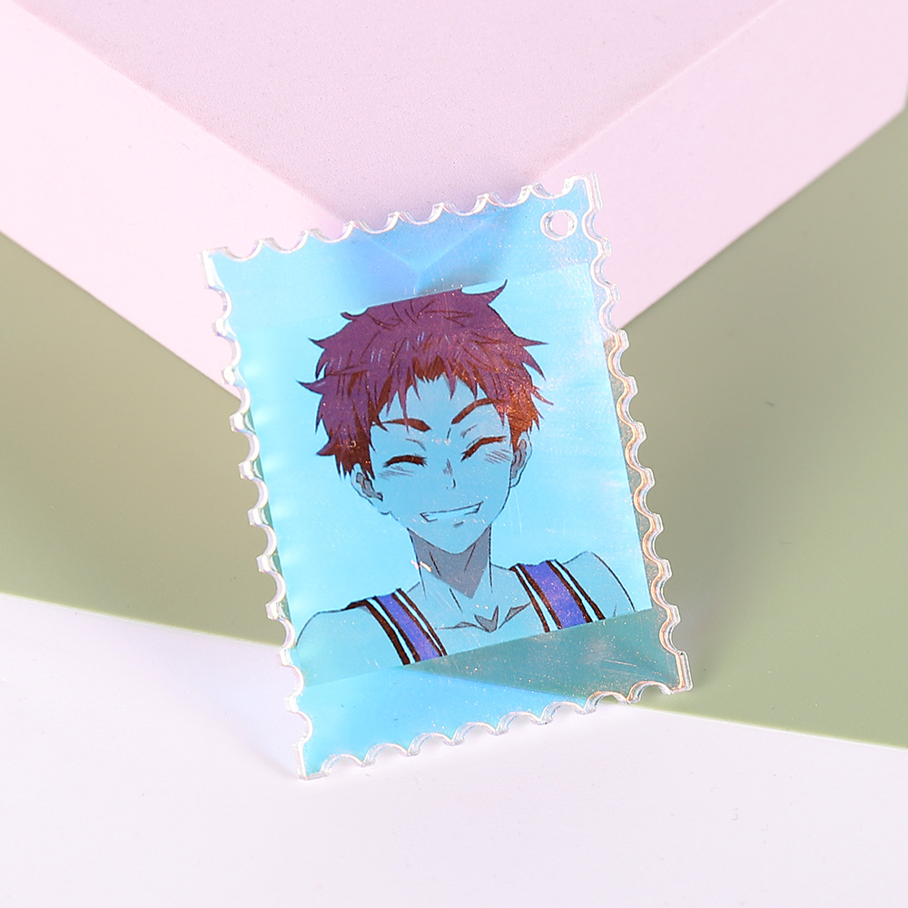 Acrylic Colorful Laser Stamps Customized with Two-Dimensional Cartoon Designs, Custom-Made Anime Celebrity Merchandise DIY Stamps