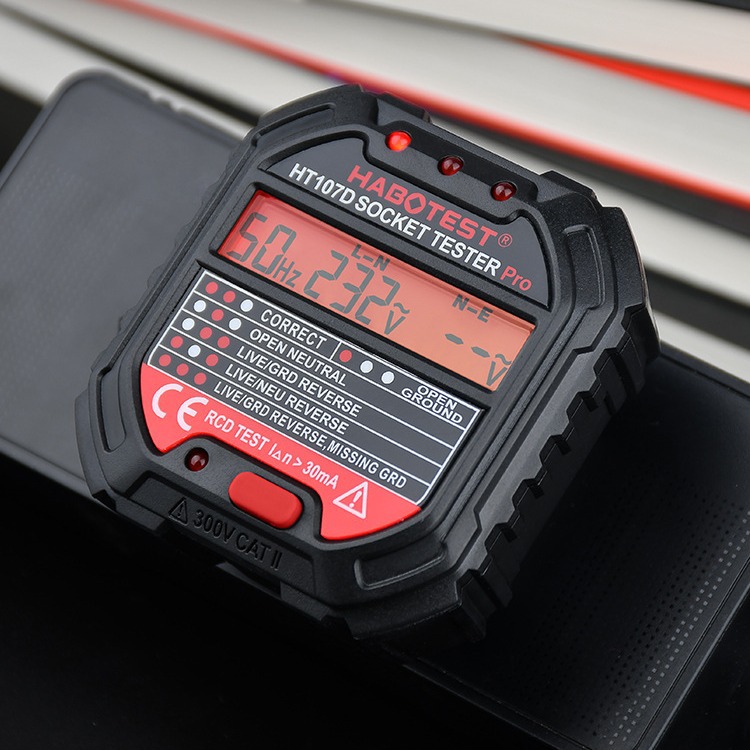 Habotest Factory Store Ht107B Socket Detector Electroscope Power Supply Polarity Detector Socket Tester