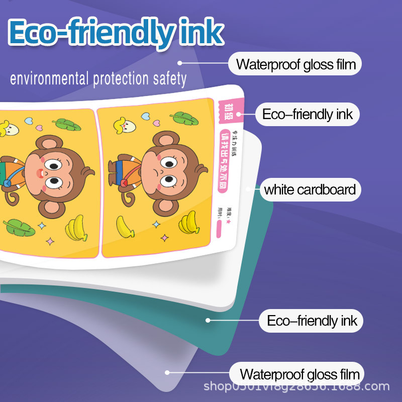 Find the Difference Concentration Training Card 6 Years Old 345 Three-Year-Old Baby Kindergarten Toy Puzzle Maze Thinking Logic