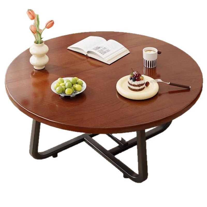 Round Tea Table, Simple Coffee Table, Multi-Layer Table, Tea Table, Living Room Table, Home Round Table, Retro Side Table, Reception Table