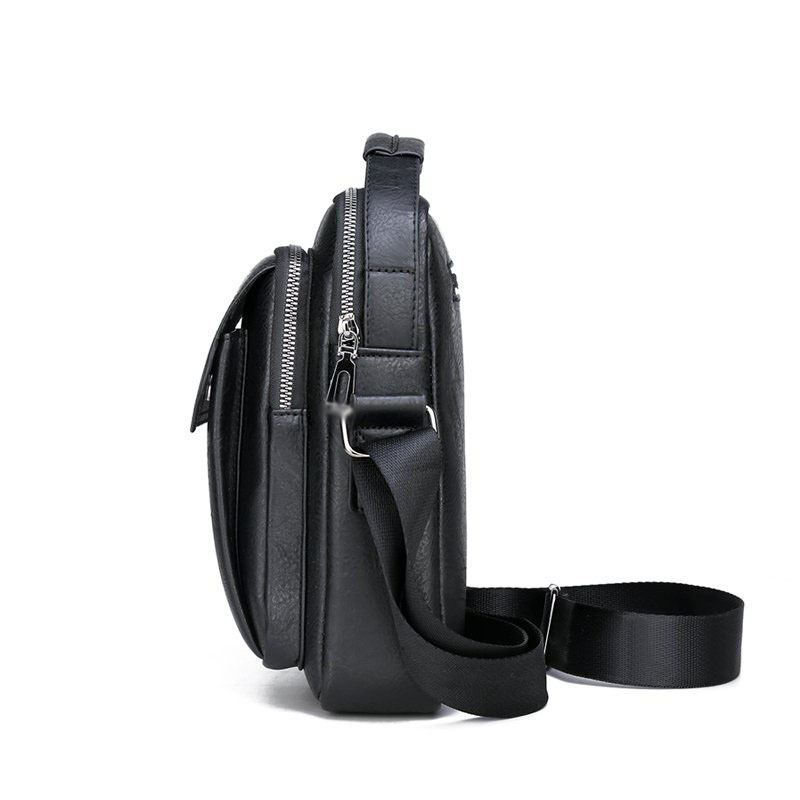 Cross-Border Men's Bag, New Business Crossbody Bag, Trendyy and Fashionable Shoulder Handbag, Pu Soft Leather Handbag
