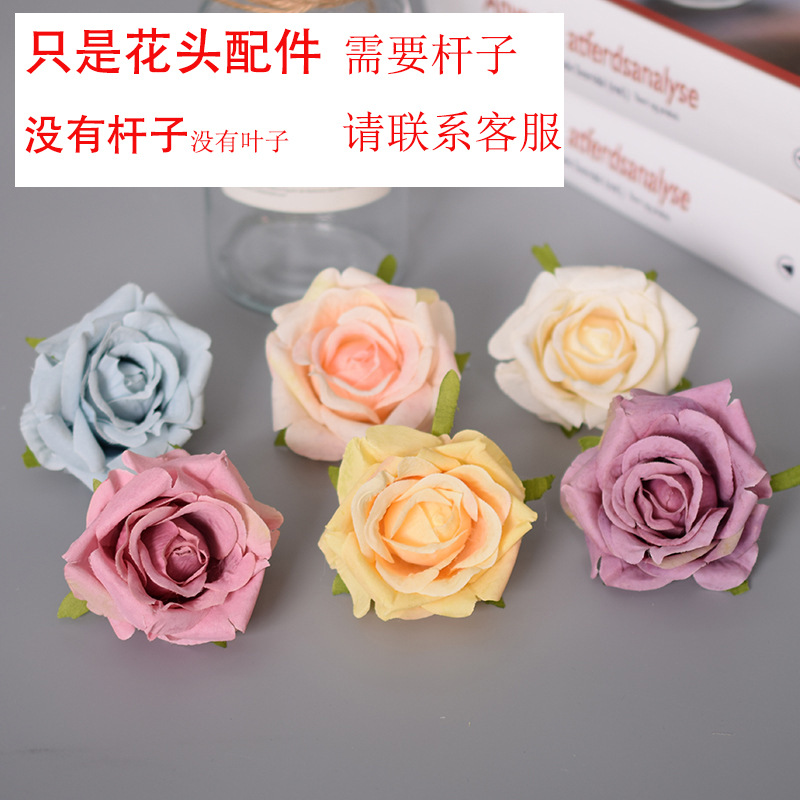 Wedding simulation flower curl angle rose flower head flower fake flower Road lead arch silk flower plant wall simulation Rose head