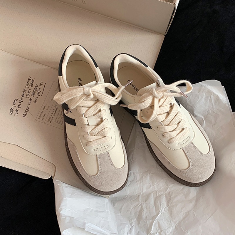 Genuine Leather! German training shoes women's fashionable autumn and winter 2023 new retro versatile platform casual sports board shoes single-layer shoes