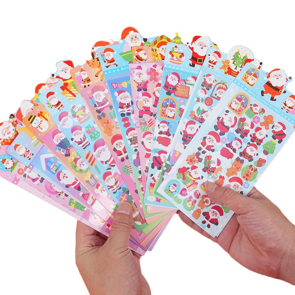 Children's Santa Claus ancient card hand account stickers cute sticker bag ins hand account material stickers waterproof stickers wholesale