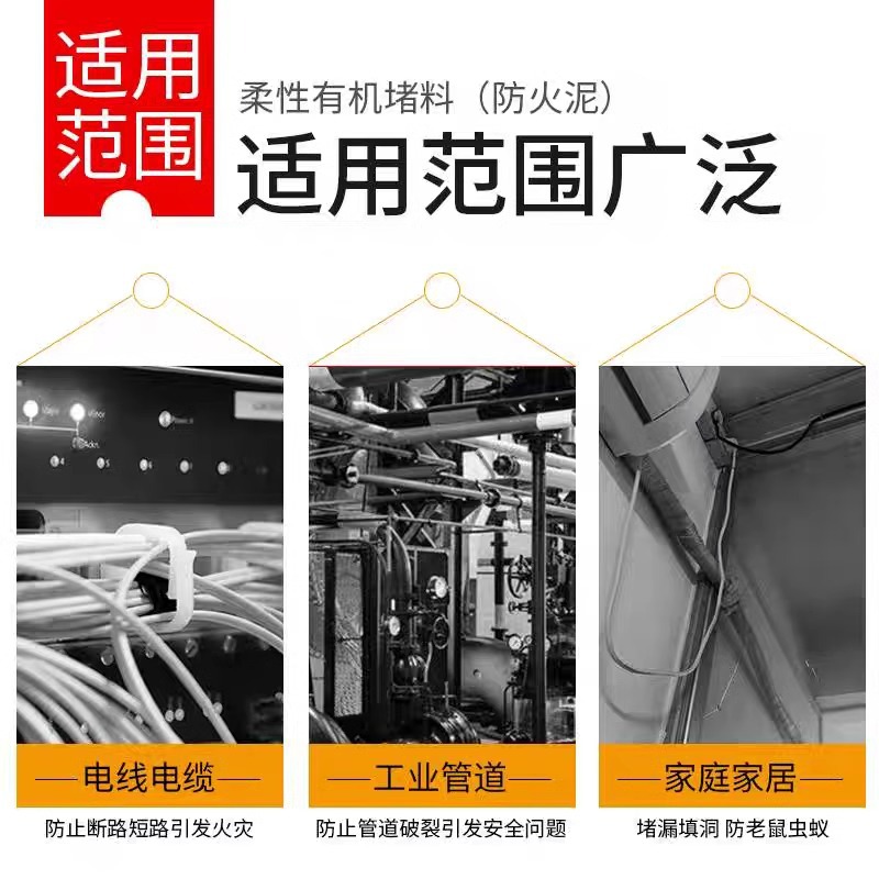 Fireproof Mud Mastic Organic Blocking Material Power Cable Fire Insulation Board High Temperature Resistant Air Conditioning Sealing Refractory Mud