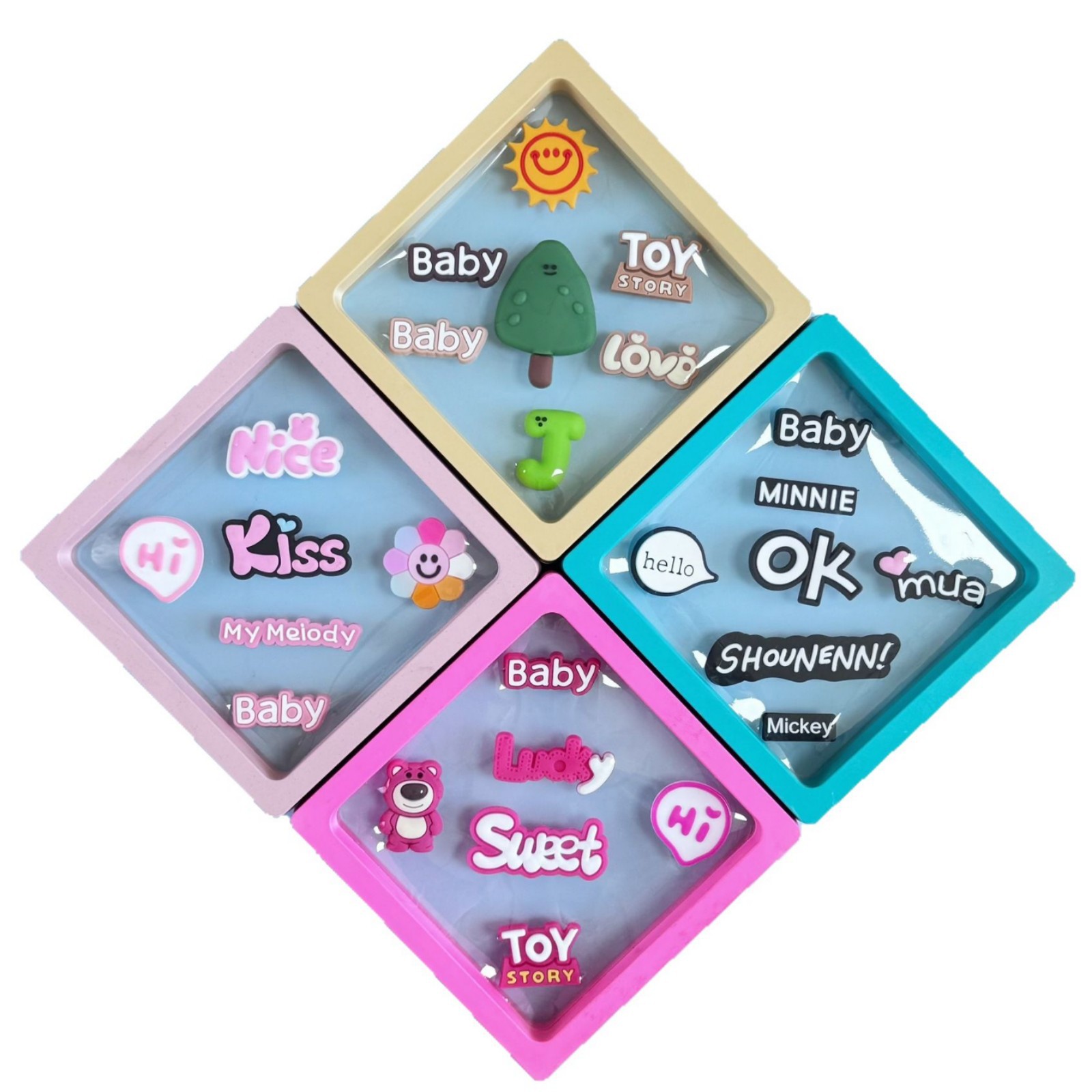 pvc soft glue english letter cartoon refrigerator air conditioner decorative patch diy home patch apple phone case patch