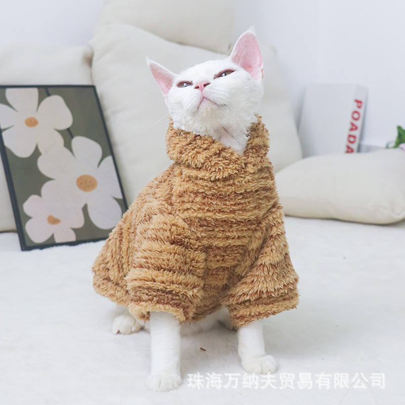 Cross-border Devins Fax hairless cat clothes autumn and winter comfortable velvet autumn and winter warm cat clothing wholesale in stock