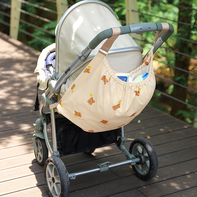 Multifunctional baby stroller hanging bag cartoon mummy storage bag baby bedside storage bag large capacity diaper bag
