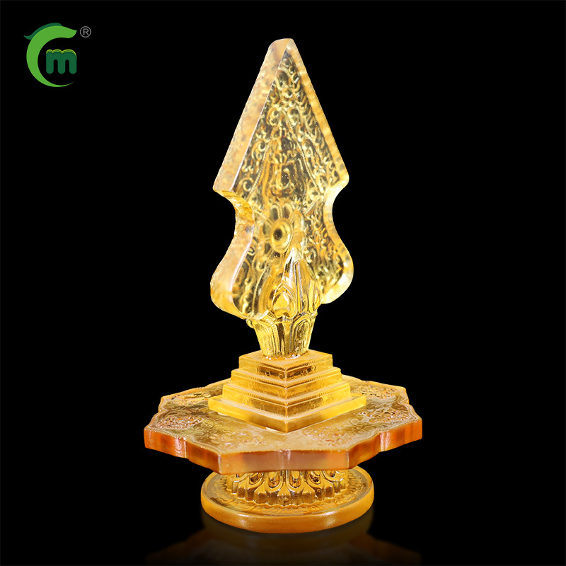 Fengming Coloured Glaze Three Fundamental Doma Eating Seed Flower Xizang-style Home Decoration Buddha Hall Etiment Table Etiorment Ornaments