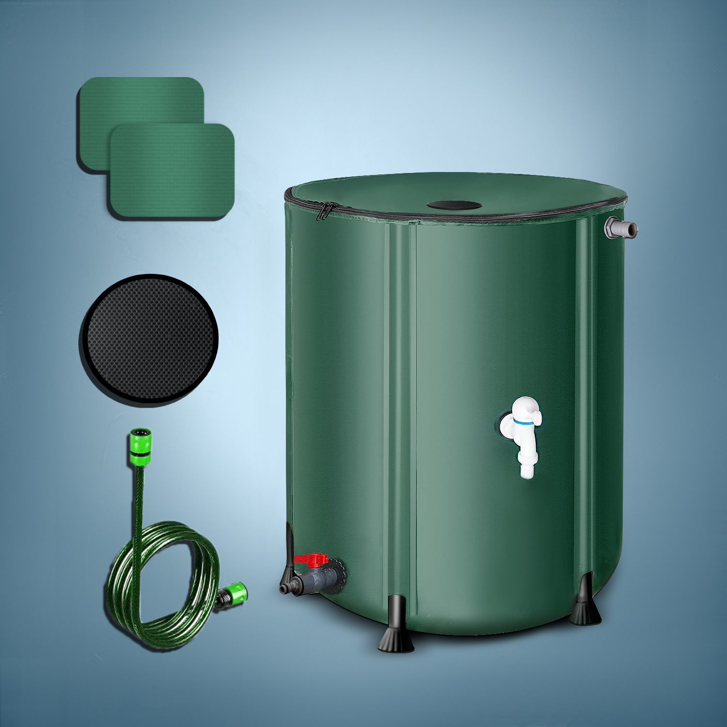 Rainwater Collector Household Foldable Water Storage Bucket Outdoor Large Storage Bucket with Bucket with Lid Multifunctional