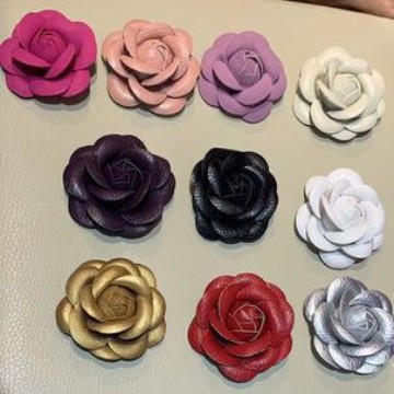 Ручная работа, искусственная камелия, корсаж, аксессуары для сумок, 6.5 см, многоцветные кожаные цветочные аксессуары