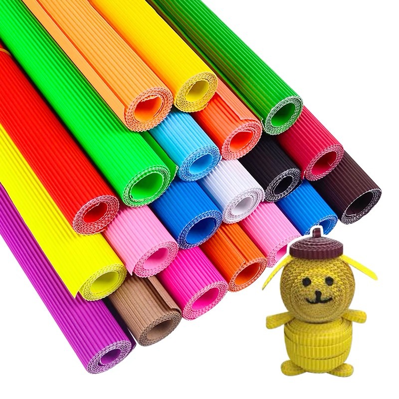 Color Corrugated Paper 5070 Children's DIY Handmade Origami Paper Cut Wrapping Flower Material Paper A4 Wave Wrapping Paper