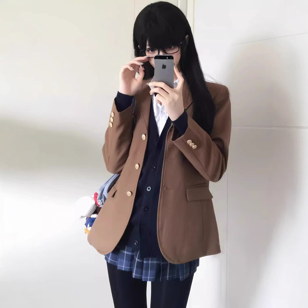 Flower Thousand Pigs Original Shengyan High Suit Academy Style JK Uniform Three-Button Multicolor Suit All-Match Jacket