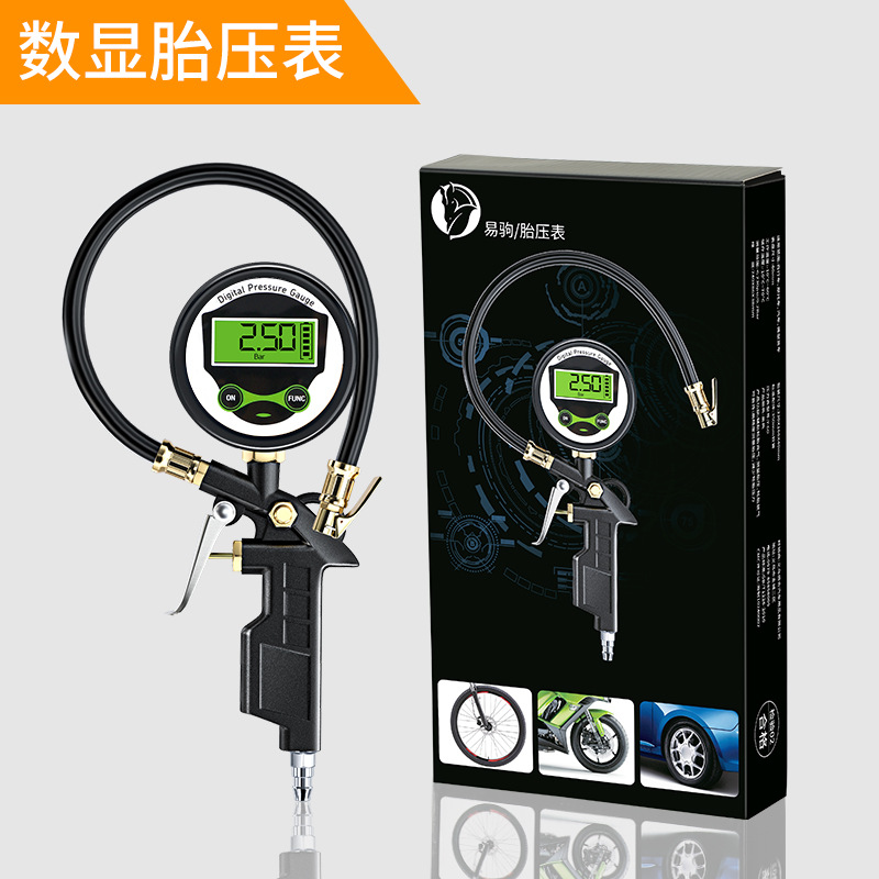 Цифровой манометр давления в шинах Yiju, насадка для накачки