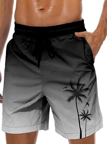 2025 Foreign Trade New Men's Swimming Trunks Hawaii Bath Mesh Suit Swimsuit Beach Shorts with Pocket