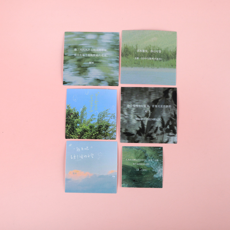 Customized Positive Energy Flower Language Stickers Simple Ins Style Healing High-End Flower Language Cards