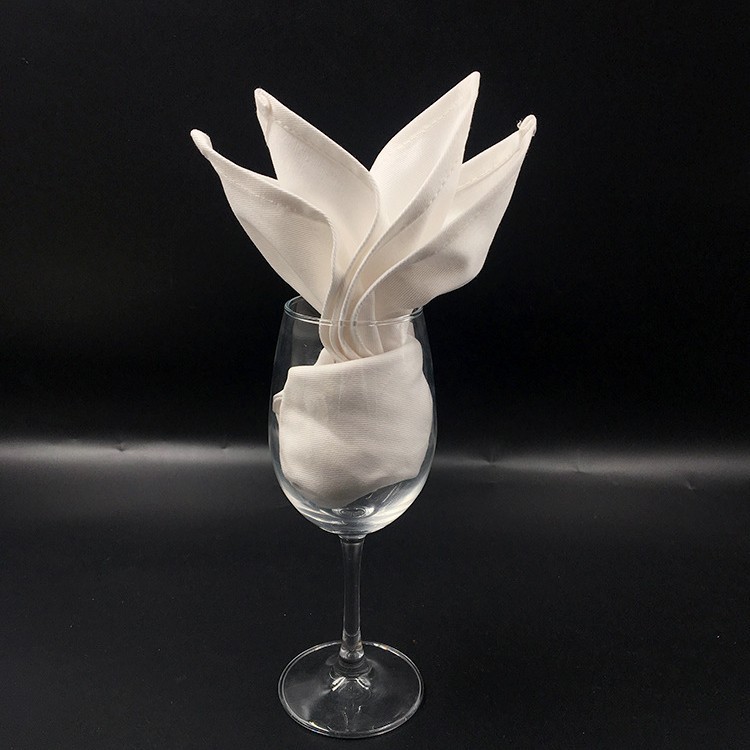 Cotton High-Density Mercerized Single Flower Napkin Bleached and Dyed Cotton Mercerized Satin Frame Napkin Restaurant Mouth Cloth Elegant