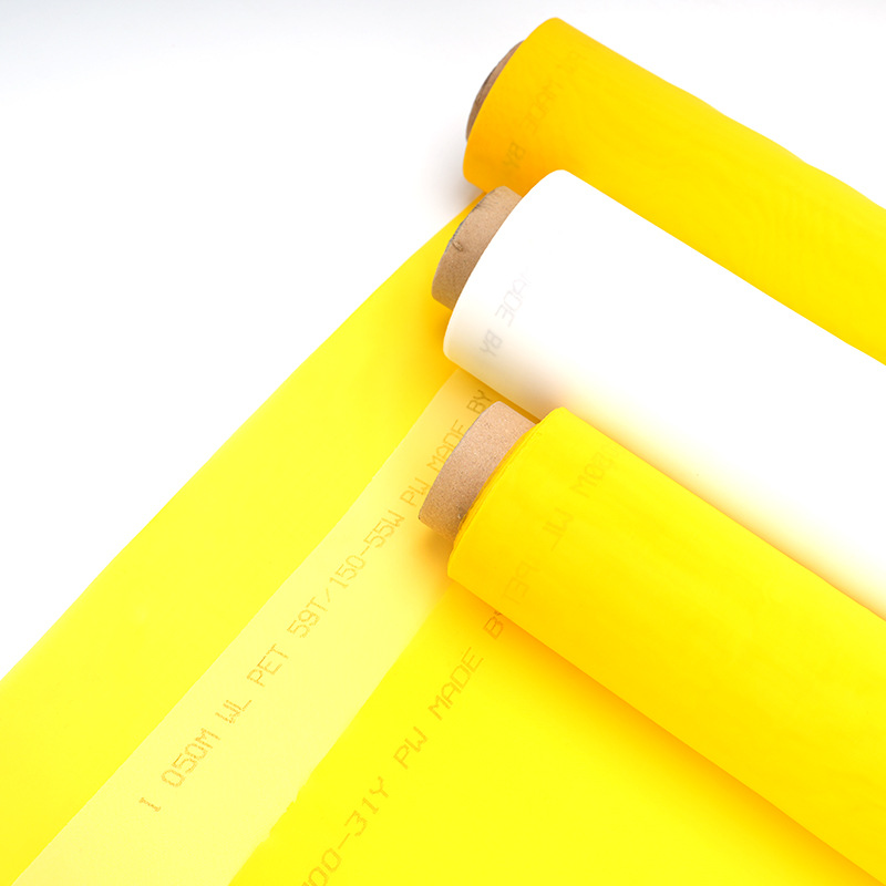 Manufacturer's Ready-Made Silk Screen Mesh High Tension Printing Mesh Polyester Polyester Screen Printing Yellow White Printing Mesh
