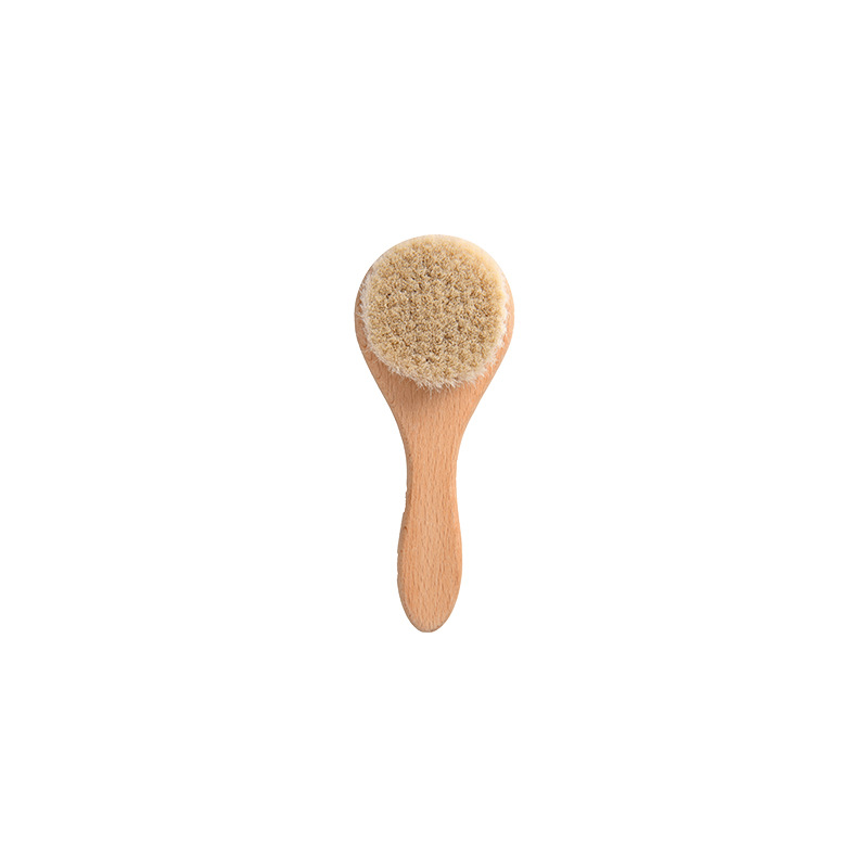 Factory supply natural solid wood wool brush wet and dry baby bath comb deep cleaning broken hair brush