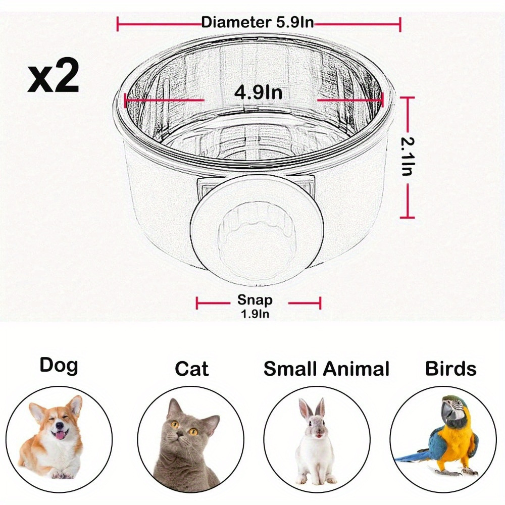 2025 New Cross-Border Dropshipping Detachable Stainless Steel Hanging Food and Water Dispenser Bowl 2