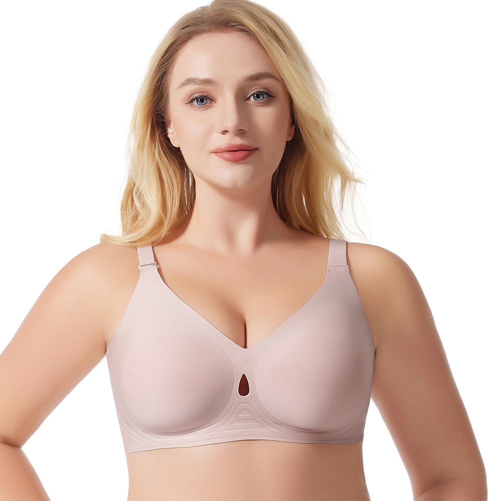 Amazon Cross-Border European and American Fashion Small Water Drop Glossy Seamless Large Size Bra Push-Up Bra Women's Underwear Wholesale