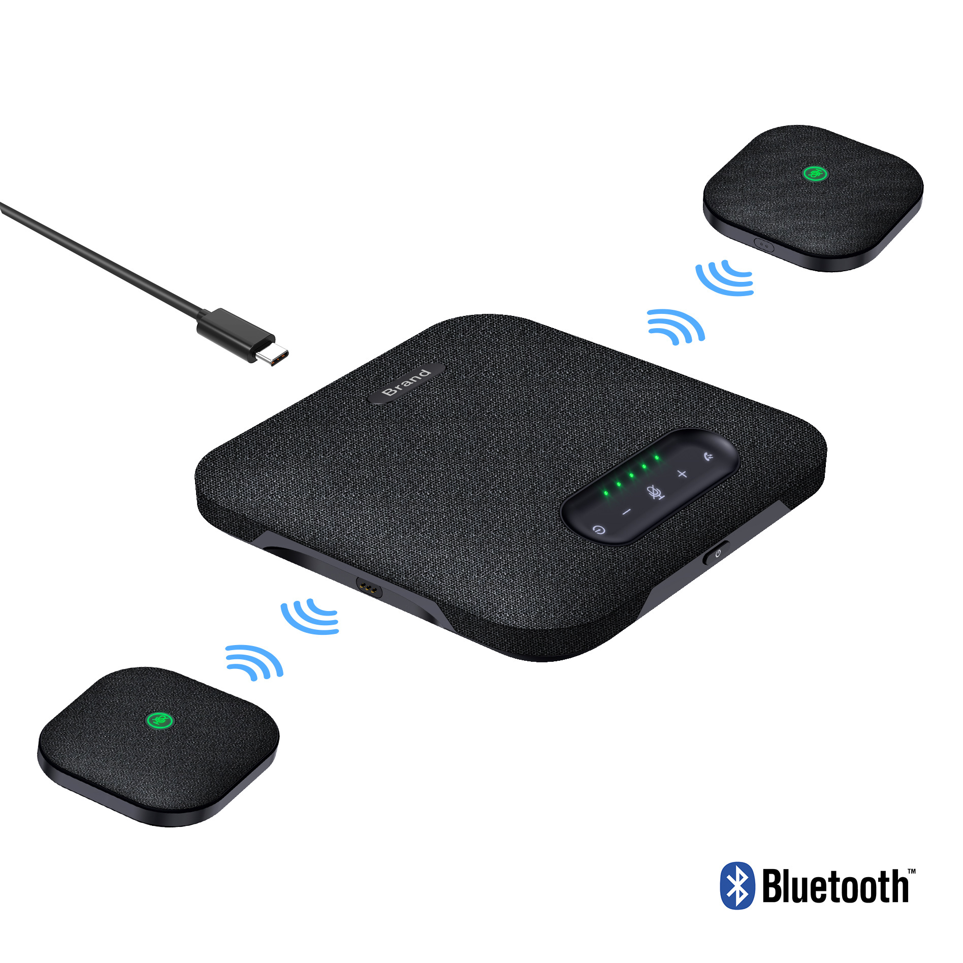 2.4G Wireless Video Conference Omni-directional Microphone Speaker USB Drive-free Bluetooth Computer Microphone Cross-border