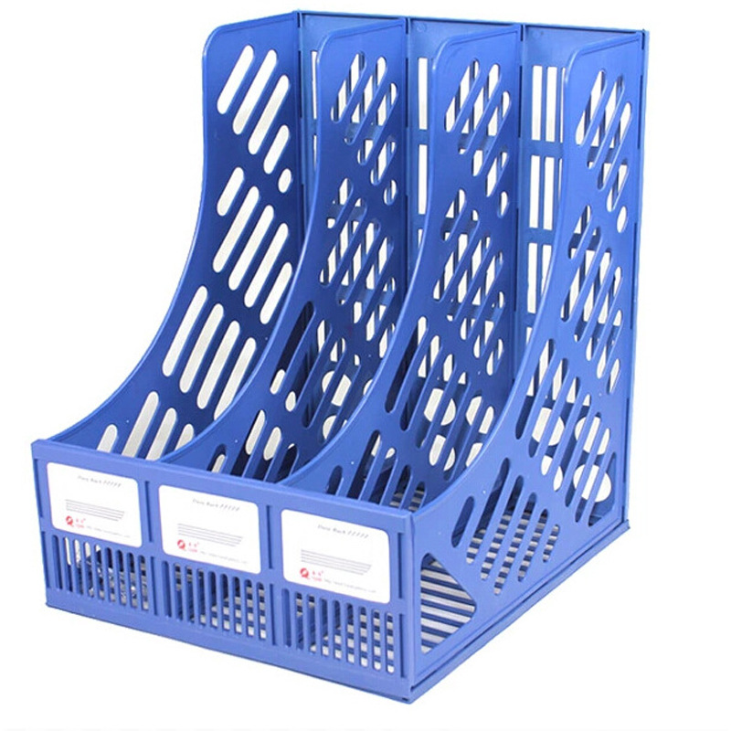 Office Supplies File Rack A4 Desktop Storage File Column Stationery Wholesale Plastic Thick File Frame File Storage Rack