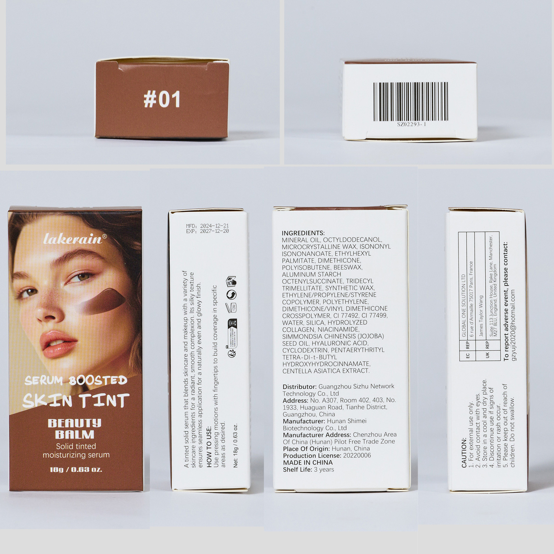 Cross-Border Lakerain Colored Solid Essence Foundation Cream Smooth and Moisturizing Natural Contouring Cream