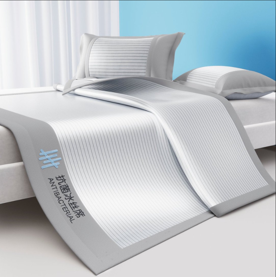 2025 new antibacterial washed ice silk mat