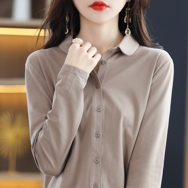 Cotton long-sleeved shirt 2023 Spring and Autumn New Western style loose shirt fashionable women's elegant Korean style top