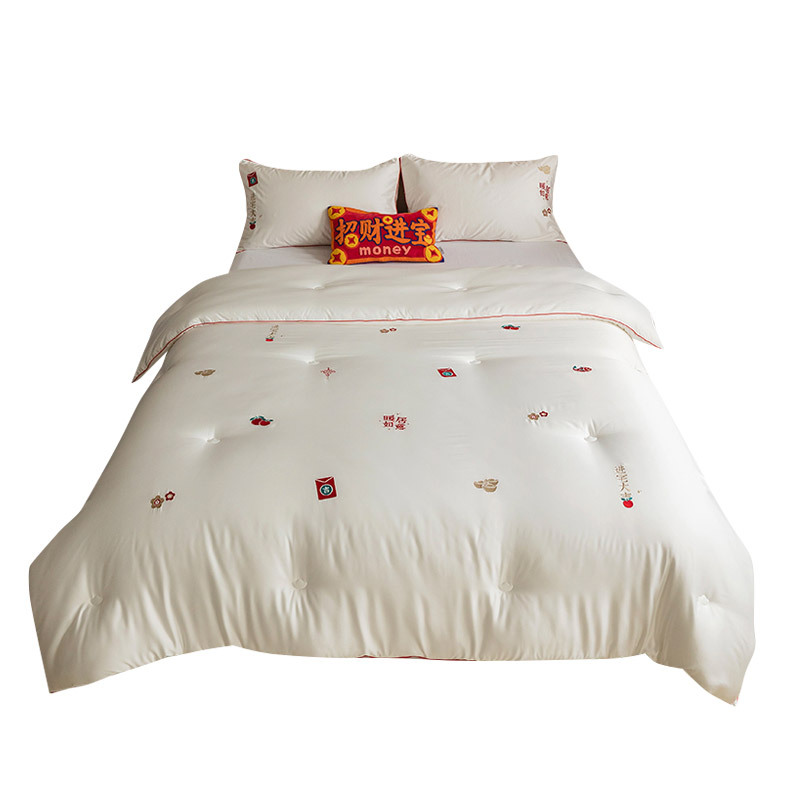 60s satin fabric housewarming Ruyi quilt spring and autumn quilt core soft and comfortable thickened winter quilt mattress household single double