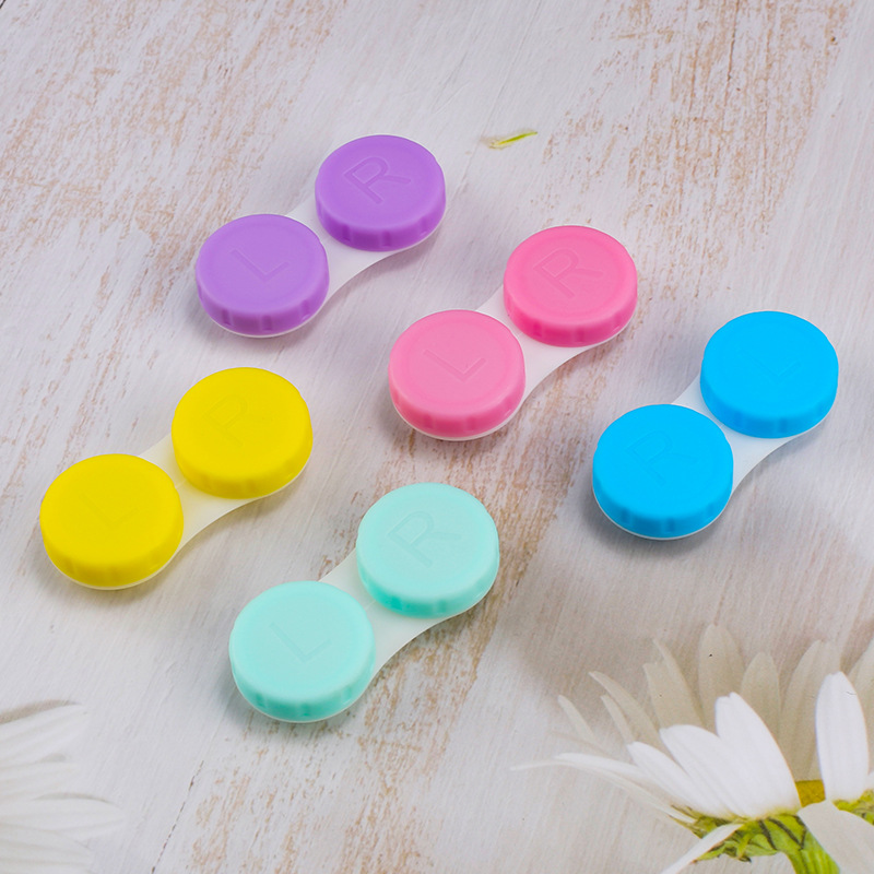 Оптовая продажа многоцветных контейнеров для контактных линз, двойная коробка, пластиковый PP контейнер, двойная коробка