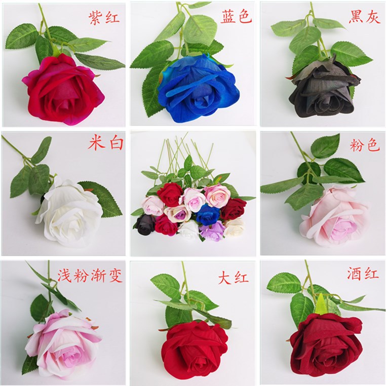 Simulated Roses, Single Roses, Valentine's Day Home Wedding, Simulated Flowers, Artificial Flowers, Artificial Feel Velvet Roses