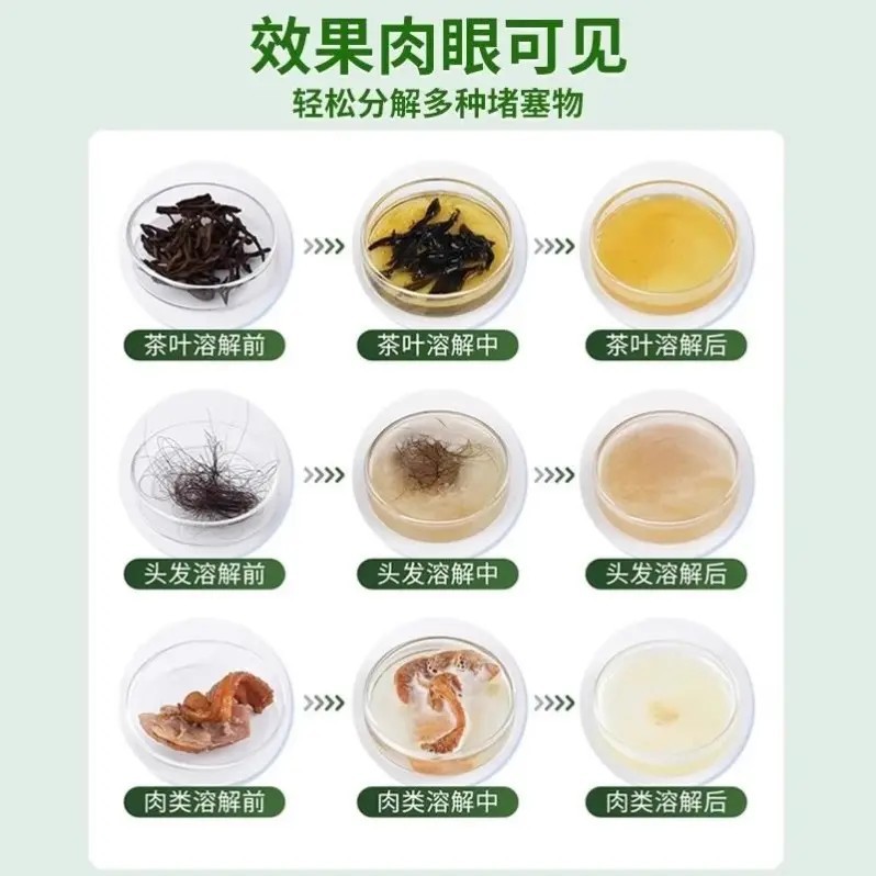 High-Speed Pipe Unclogging Agent with Active Oxygen Bubble Powder Bag, Powerful Dissolver for Kitchen Drains and Toilet Blockages