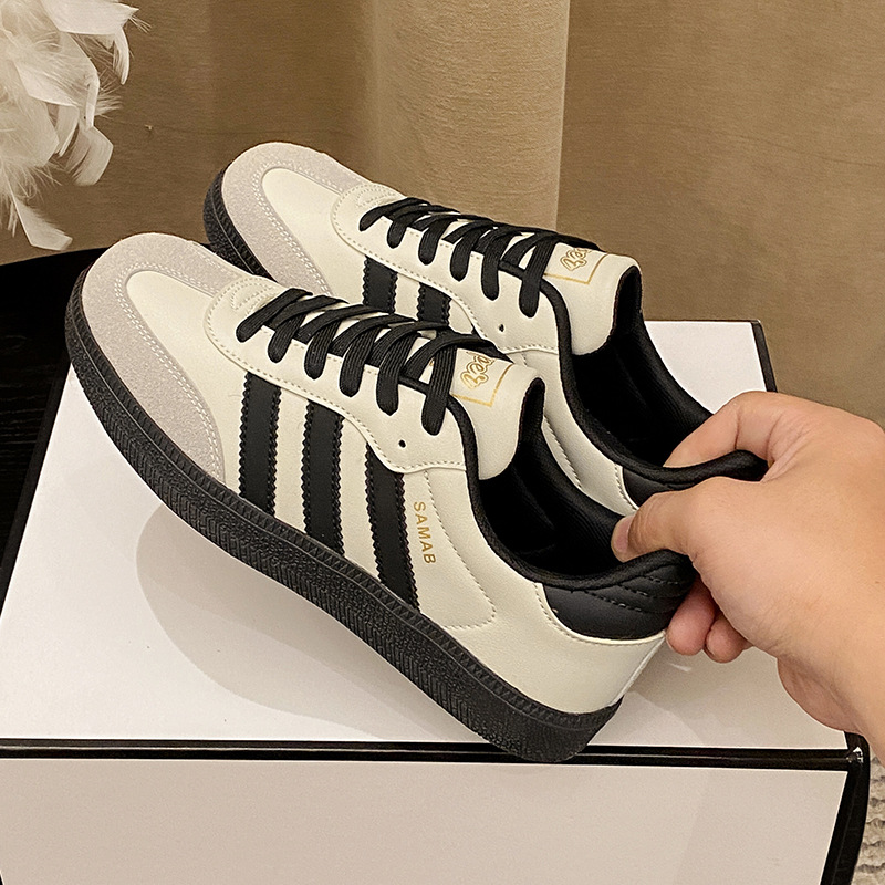 Long Foot National Trendy Men's Shoes Ins Trendy Brand Niche Retro Thick-soled Low-top German Training Shoes All-match Casual Board Shoes for Female Students