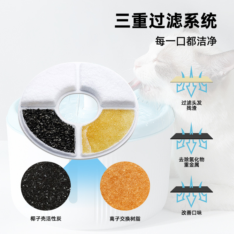 Round 8-Piece Pet Water Dispenser Filter Element Active Coconut Shell Carbon Ion Exchange Resin Pet Water Dispenser Filter Cotton