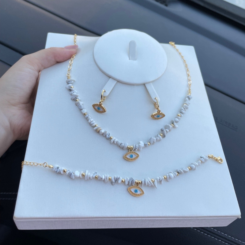 Internet Celebrant Chanel Style Full Diamond Necklace Three-piece Set Exquisite Fashion Chic Suitable for Any Occasion