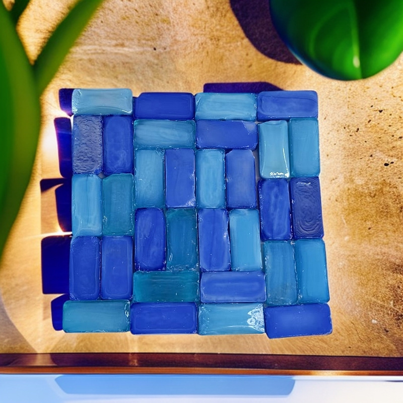 500g Mosaic Crystal Glass DIY Creative Patch Mixed Manufacturer Wholesale Square Art Decoration Creative Decoration