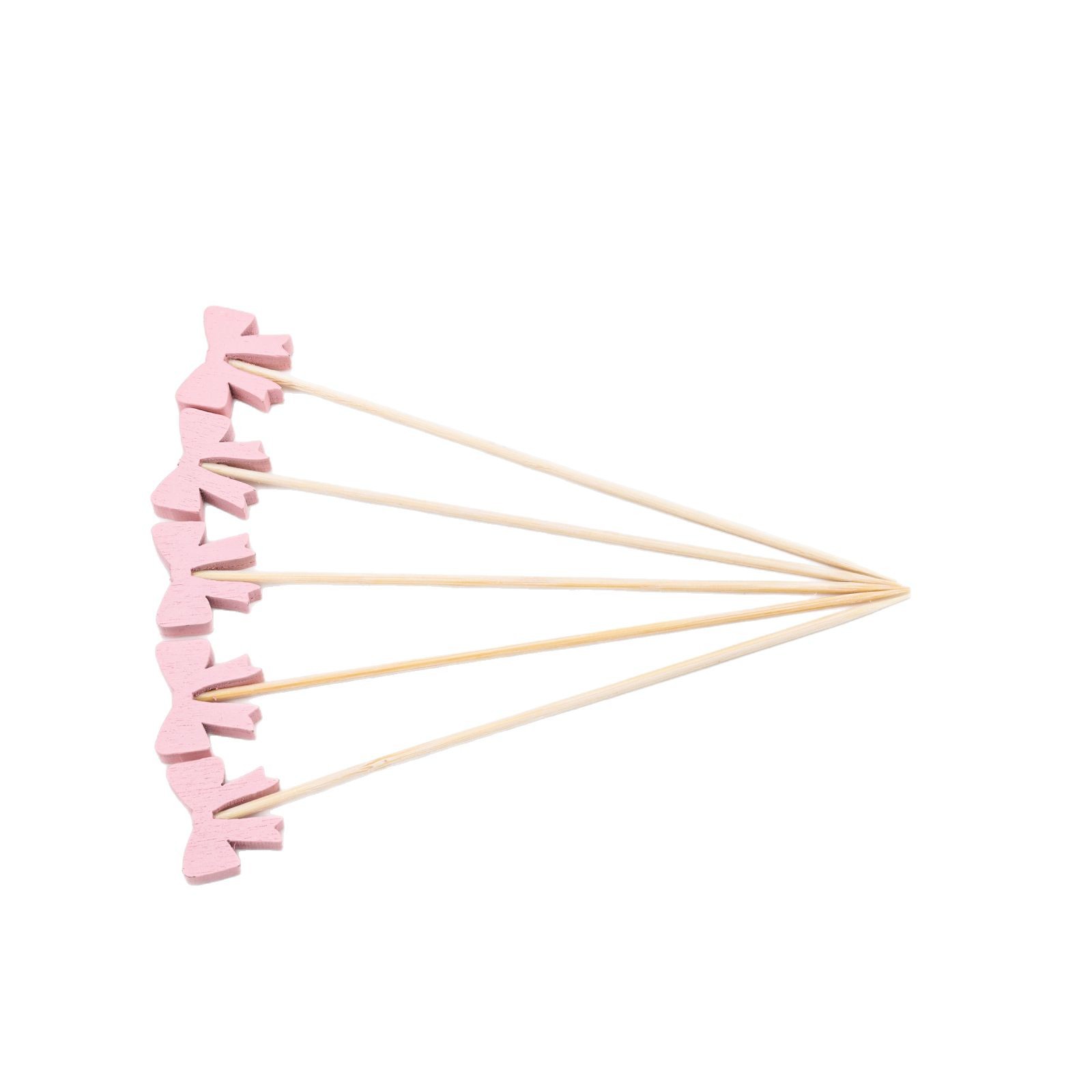 Cute Toothpick Appetizer String Party Supplies Disposable Fruit Sign Pink Bow Cocktail Decorative Sign