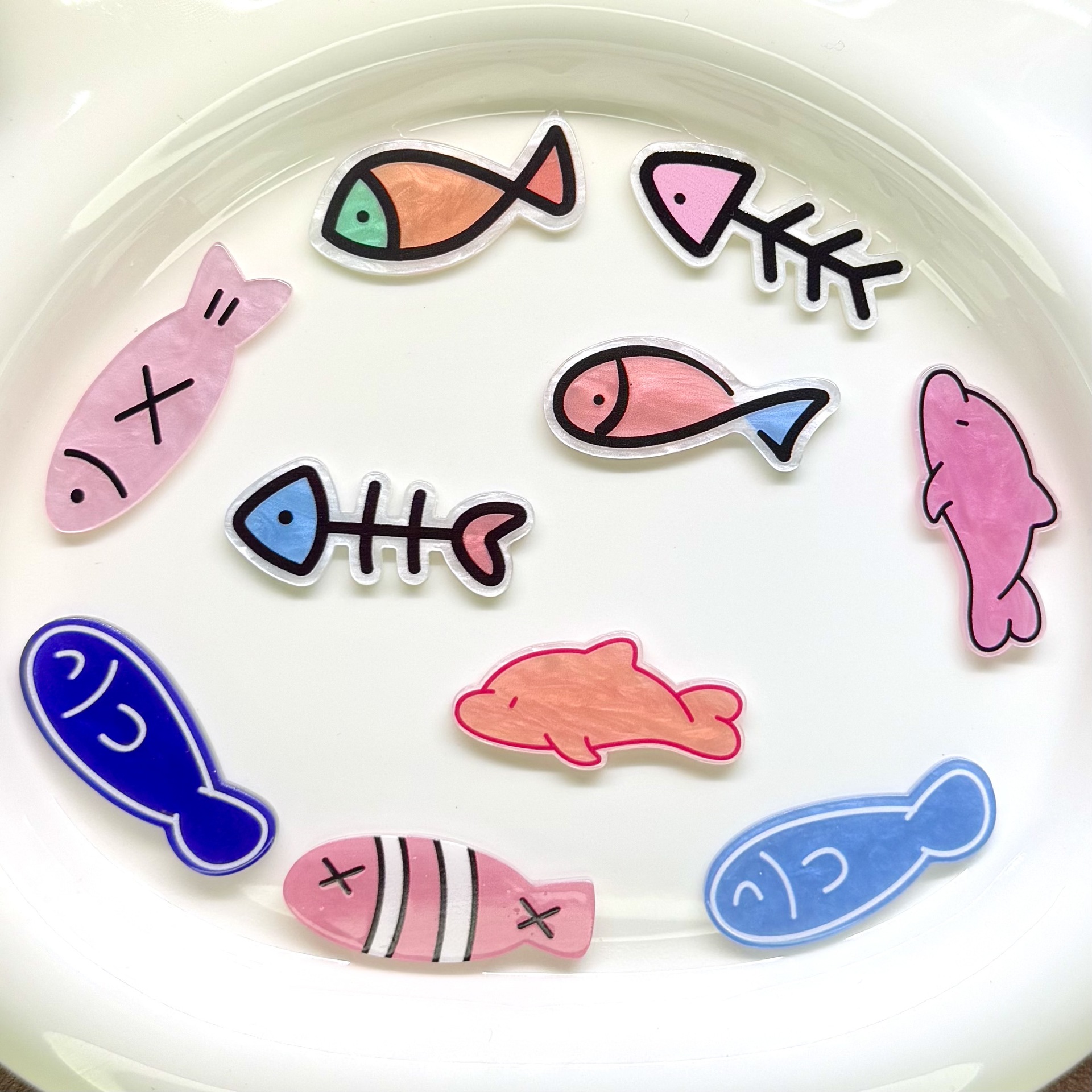 Acrylic New Cartoon Cute Super Cute Water Fish DIY Hairpin Brooch Badge Refrigerator Sticker Accessories Small Accessories