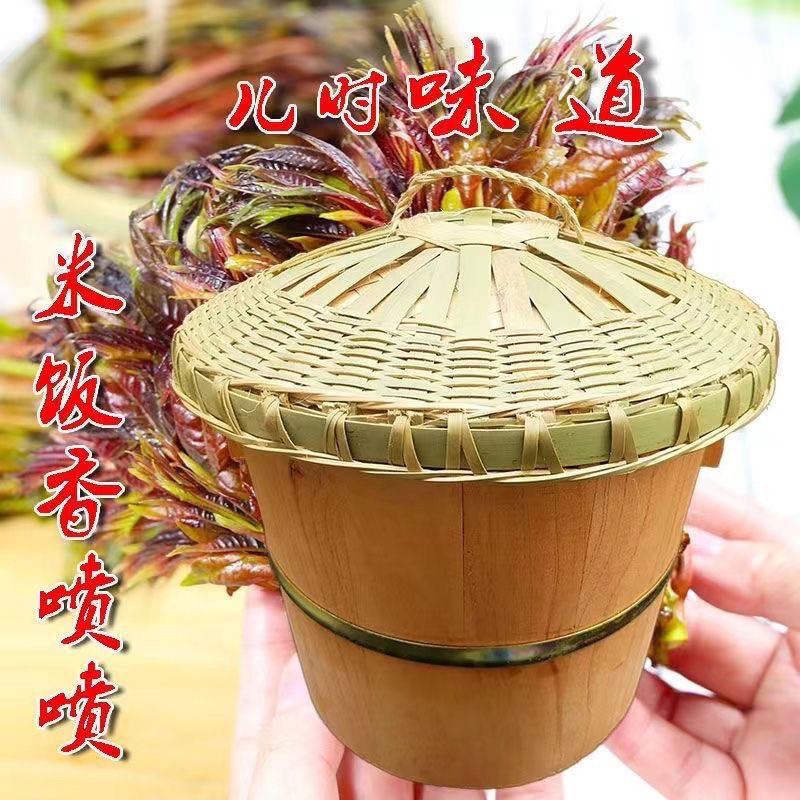 Wooden rice barrel steamed rice barrel toon wood fir barrel household commercial toon bud tree fir tree barrel rice Zhen Zi steamed mildew