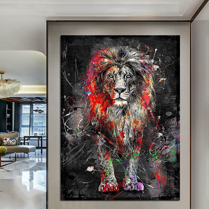 Living Room Decorative Painting Hanging Painting Solid Wood Frameless Painting Canvas Spray Painting Poster Cross-Border Mural Canvas Painting Core Wholesale