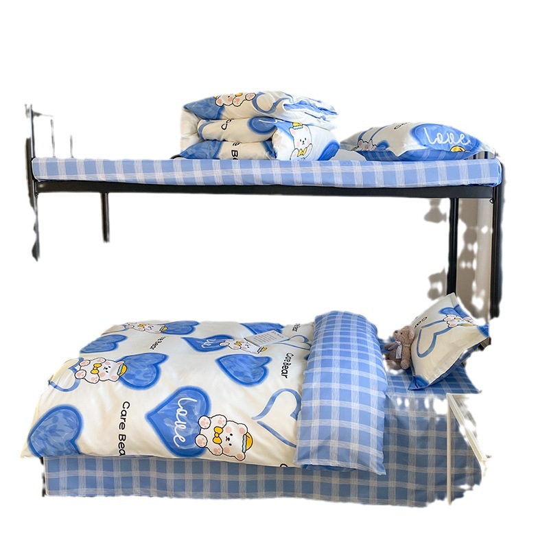 Factory wholesale student dormitory six-piece set a set of quilt cover core sanding single bedding four seasons universal home