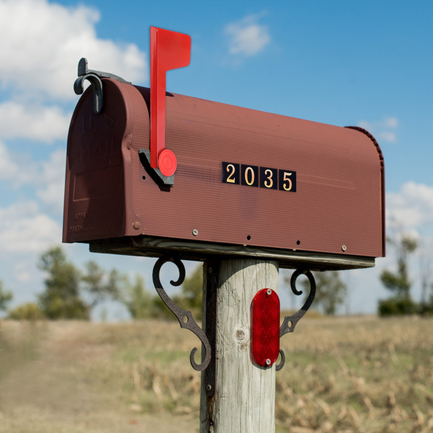Cross-border Mailbox Flag Logo Identification Kit Mailbox Tank Red Flag Flag Small Flag Iron Box Iron Can Accessories