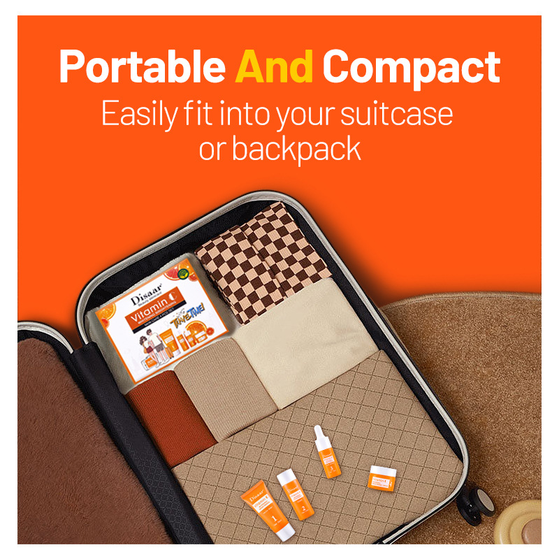 Cross-border Disaar travel skin care suit VC moisturizing brightening factory whole box wholesale water lotion suit Skincare