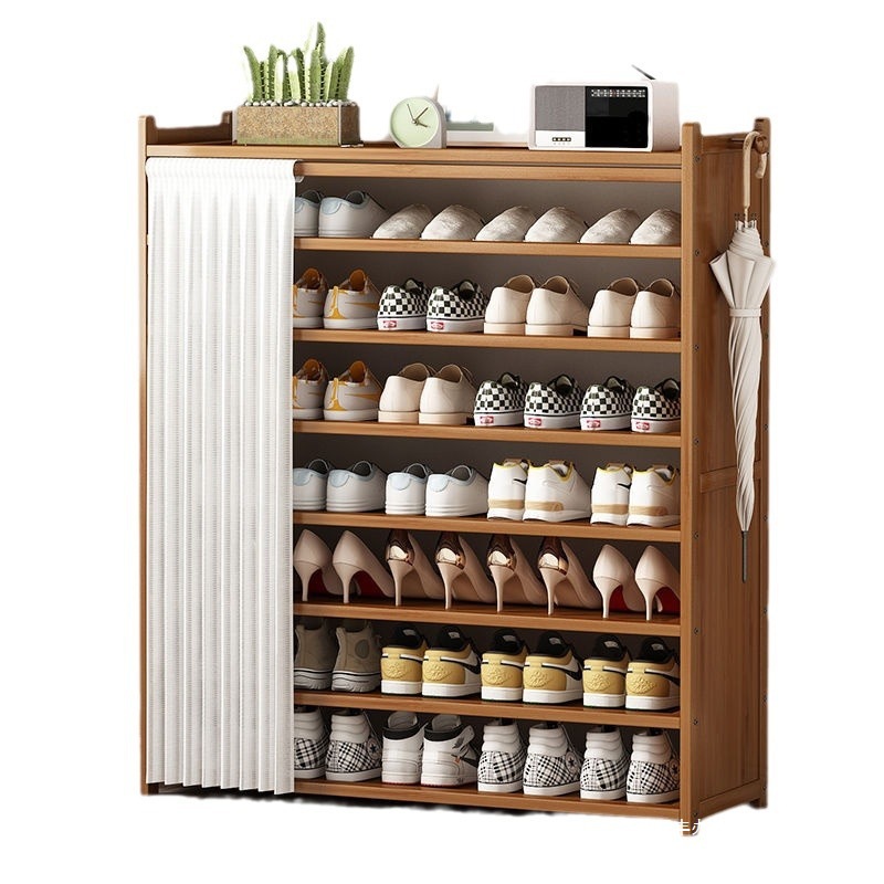 Simple Shoe Cabinet Shoe Rack Door Shoe Entry Storage Cabinet Shoe Rack Dormitory Multi-Layer Wall Storage Rack Entrance