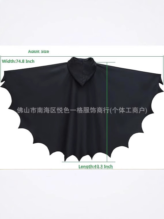 2024 Amazon New Bat Wings Cloak Robe Hooded Cloak Vampire Witch Costume Cosplay
