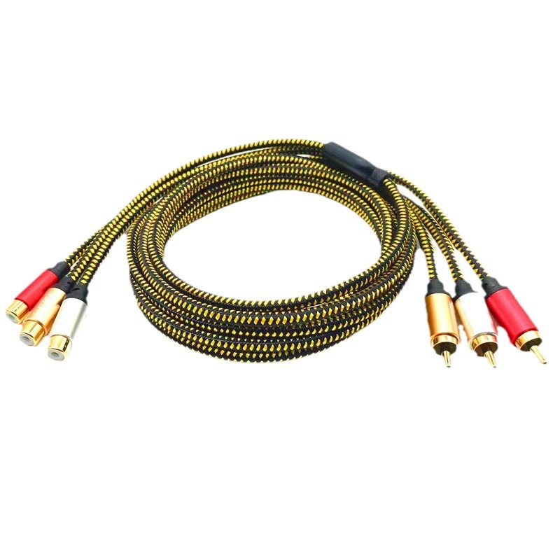 Lotus Six-head line AV audio and video line 3RCA male-to-female TV DVD set-top box dancing blanket game extension line