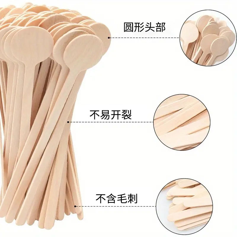 Daily Round-Head Mixing Stick with Logo Printable Wooden Disposable Coffee Stirring Stick Thickeneded Hot Drink Honey Stirring Stick